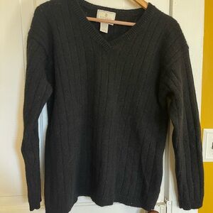 Express Black Wool V-Neck Sweater